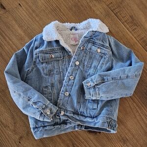 Gianni Bini GB Girls Sherpa Lined Denim Jacket Size M Blue Jean Jacket